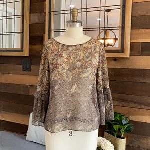 Zara sheer print blouse
